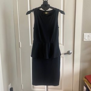 Eva Franco Black Sleeveless Peplum Dress Size 2